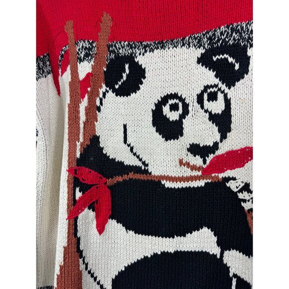 Vintage Neiman Marcus Exclusive Sweater Size S/M Intarsia Handknit Panda - Picture 6 of 8